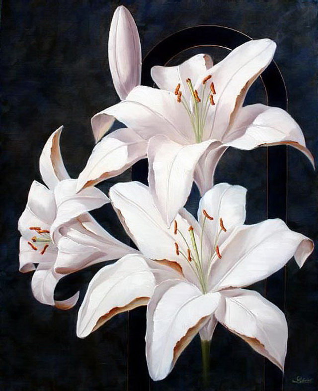 Цветы Ludivine Corominas - цветы, живопись - оригинал