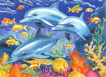 дельфины - дельфины, море - оригинал