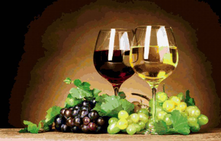 вино - вино, натюрморт, виноград, бокал - предпросмотр