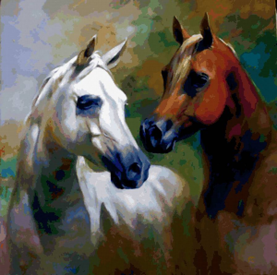 Автор Spartaco Lombardo - живопись, животные, лошади, кони - предпросмотр