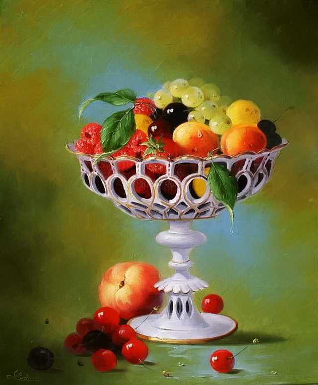 Натюрморты  Ludivine Corominas - натюрморт, живопись, фрукты - оригинал
