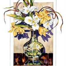 Оригинал схемы вышивки «цветы в вазе» (№400293)