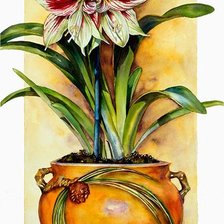 Оригинал схемы вышивки «цветок в вазе» (№400294)