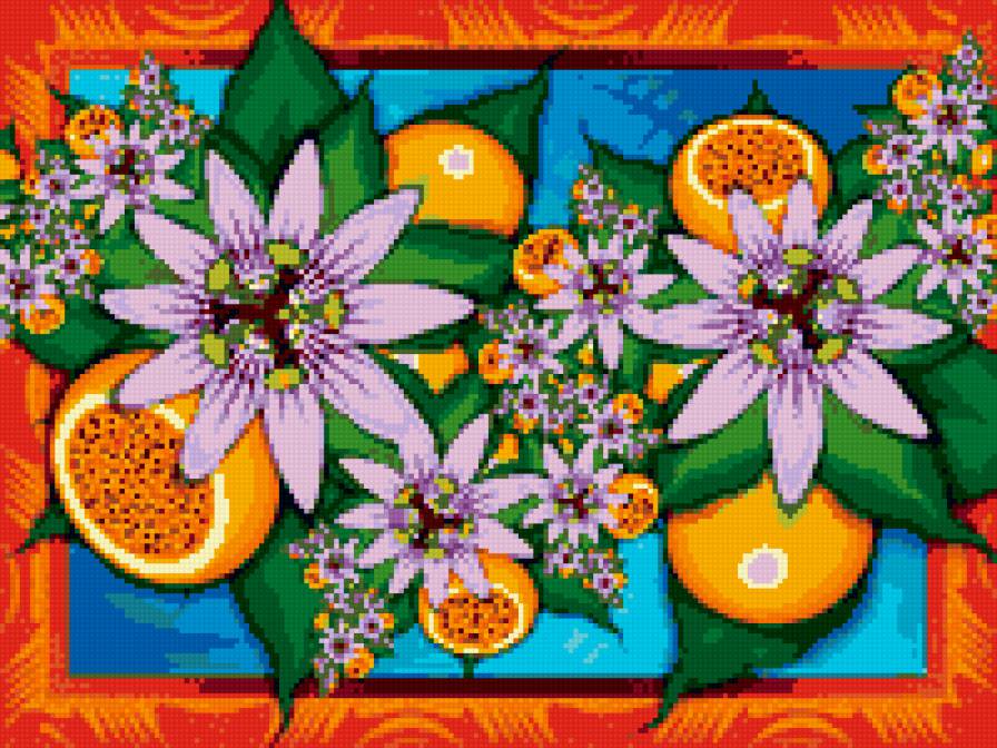 трорпический фрукт - картина, фрукты, натюрморт, экзотика, кухня, маракуйя - предпросмотр