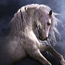 Оригинал схемы вышивки «Белая лошадь» (№400939)