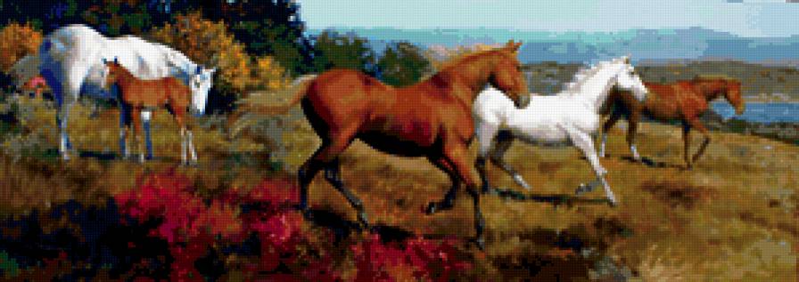 Автор Spartaco Lombardo - животные, лошади, кони, живопись - предпросмотр