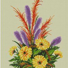 Оригинал схемы вышивки «цветы в корзине» (№401460)