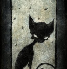 Оригинал схемы вышивки «Ночной кот» (№401472)