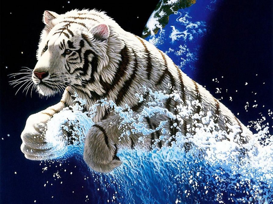 тигр - кошка, звери, хищник, тигр, животные - оригинал