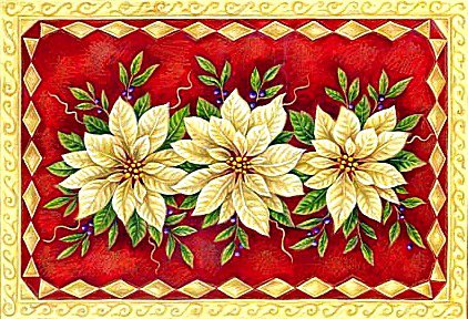 Пуансеттия - цветы, салфетка - оригинал