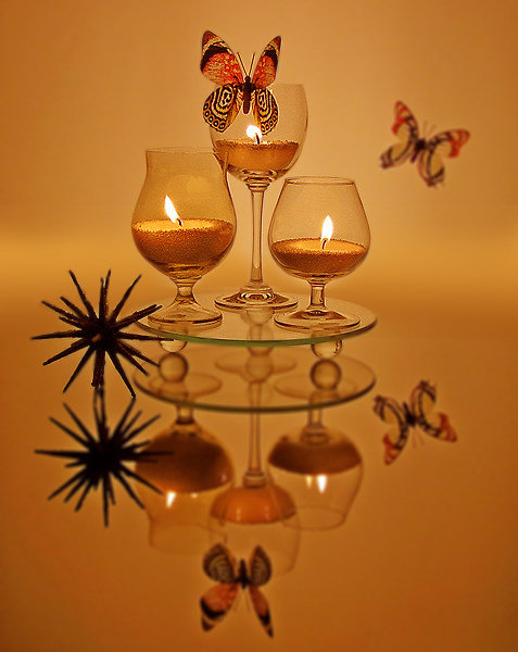 №403049 - свечи, вино, бабочки, _irina_, натюрморт - оригинал