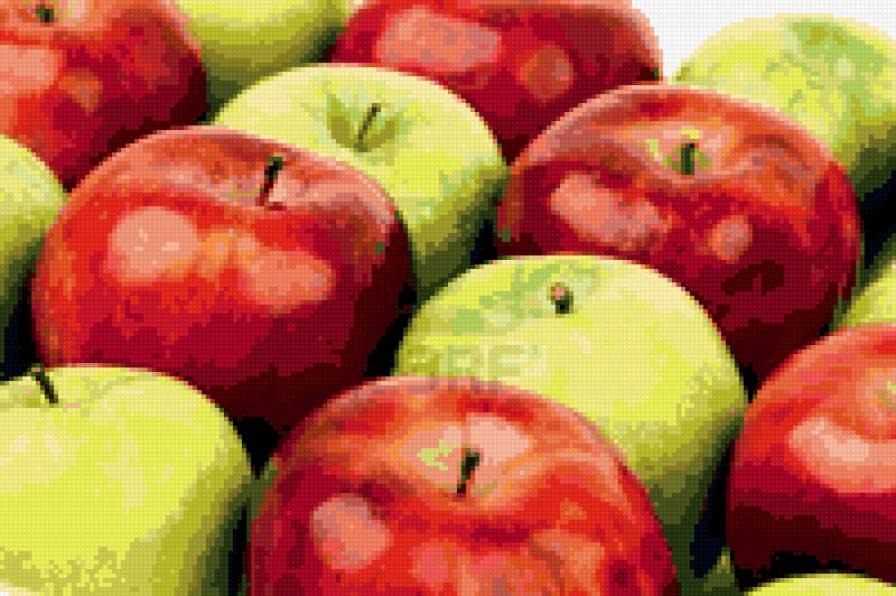 Красные и зеленые яблоки - яблоки, красные, фрукты, зеленые - предпросмотр