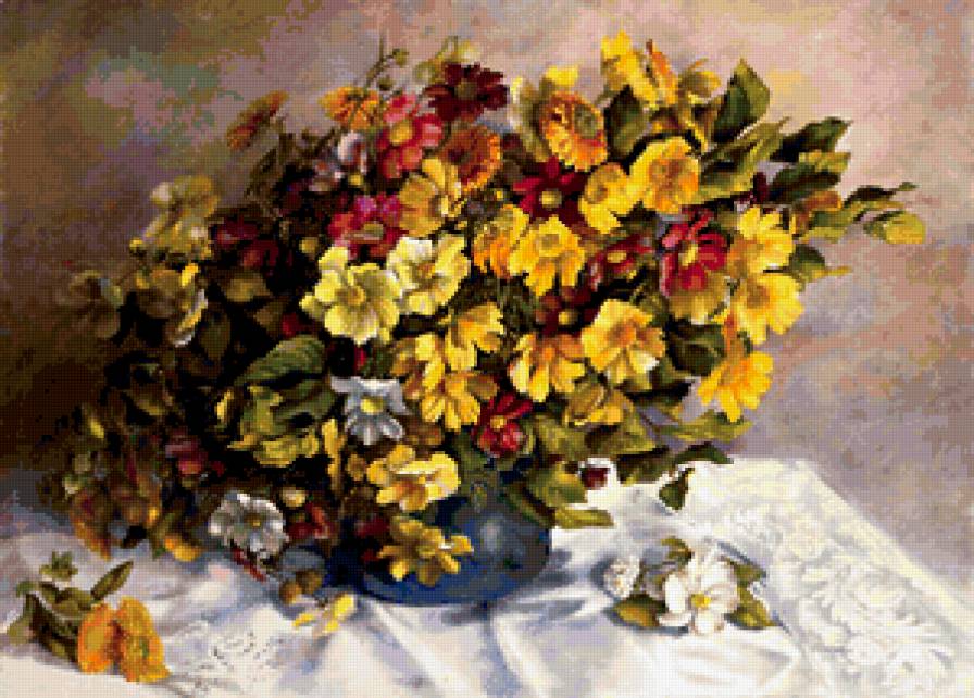Солнечный букет - цветы, ваза, натюрморт, букет - предпросмотр