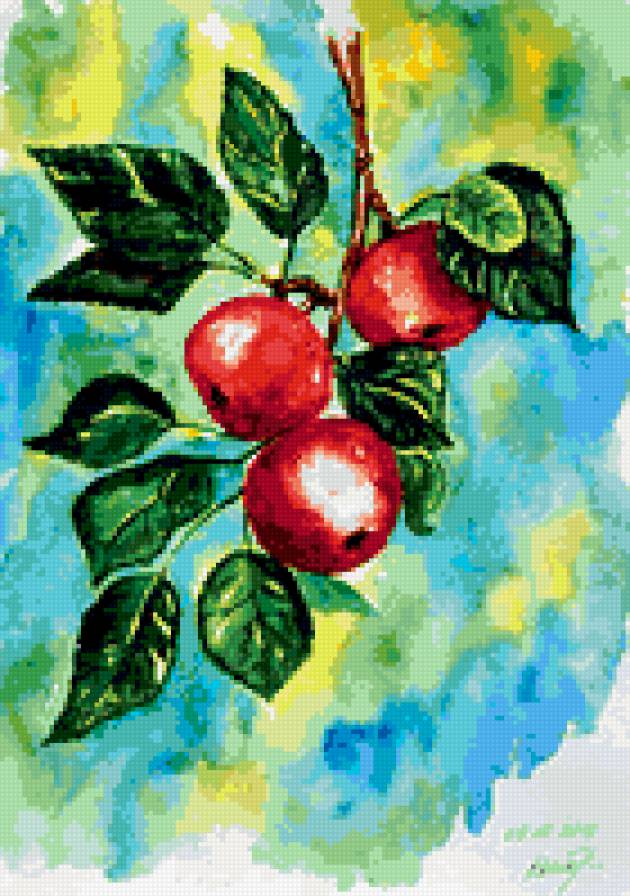 №404069 - фрукты, яблоки, живопись - предпросмотр