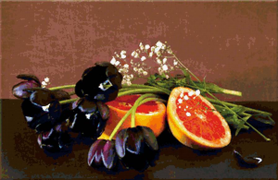 Цветы и натюрморты от Юлии Овчинниковой - фрукты, цветы, натюрморт, букет - предпросмотр