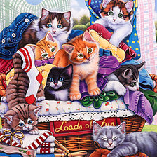 Оригинал схемы вышивки «забавные котята» (№404285)