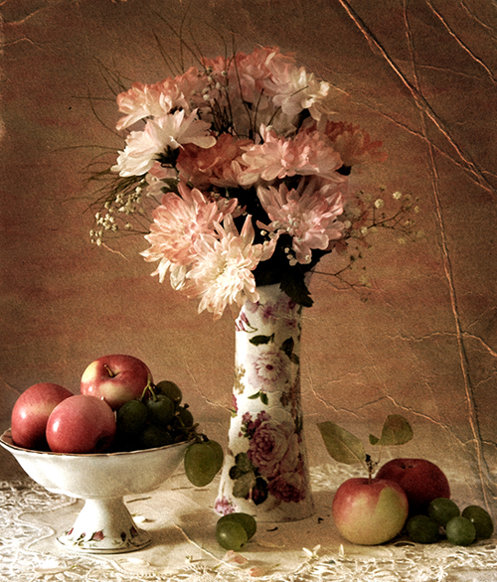 Цветы и натюрморты от Юлии Овчинниковой - фрукты, живопись, букет, цветы, натюрморт - оригинал