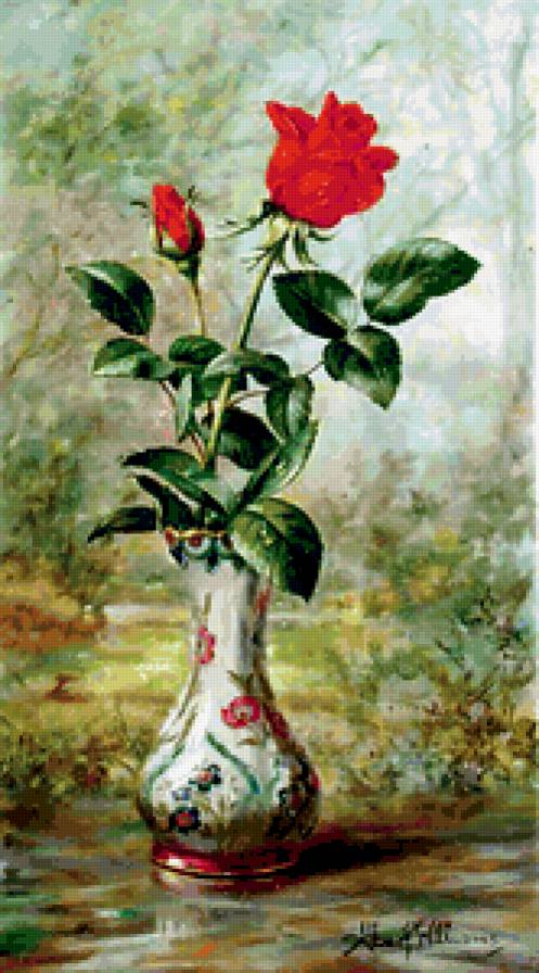 №405904 - albert williams, натюрморт, букет, розы, живопись, цветы - предпросмотр