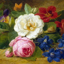 Оригинал схемы вышивки «Натюрморт, цветы, розы» (№406114)
