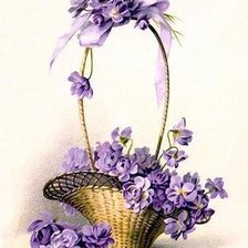Оригинал схемы вышивки «цветы в корзинке» (№407120)