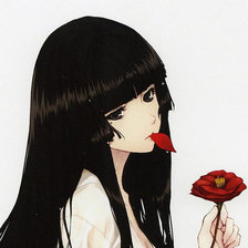 девушка с цветком