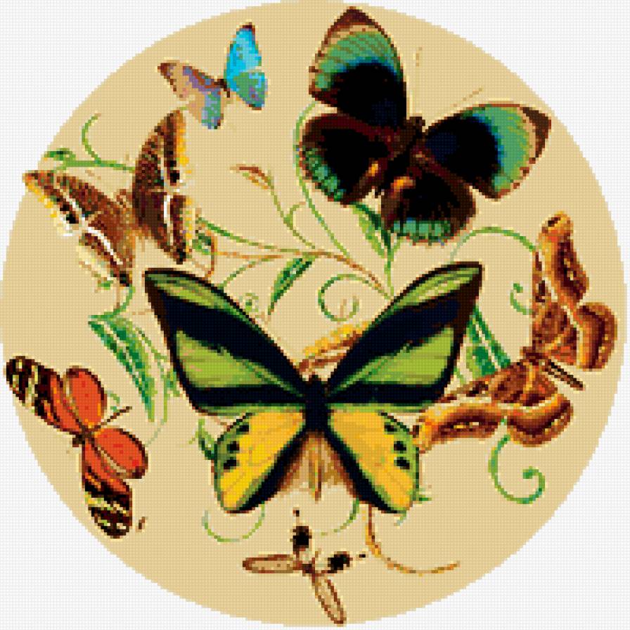 Подушка"Бабочки" - животные, подушка, бабочки - предпросмотр