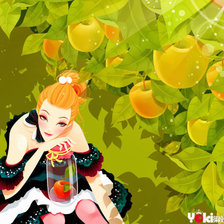 Девушка в яблочном саду