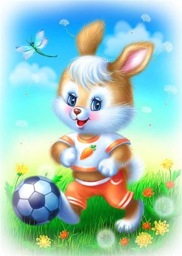 №408979 - футбол, мяч, зайка, в детскую, заяц, детям, для детей - оригинал
