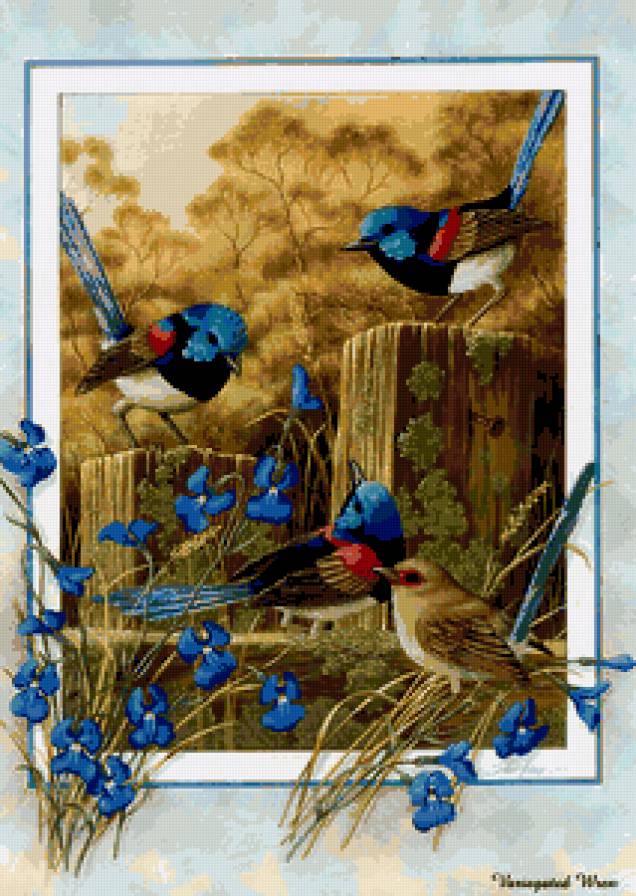 Серия "Птицы" - пейзаж, цветы, птицы - предпросмотр