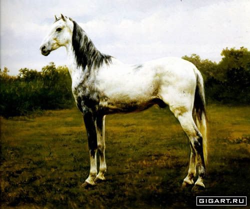 №410513 - животные, живопись, лошади, кони - оригинал