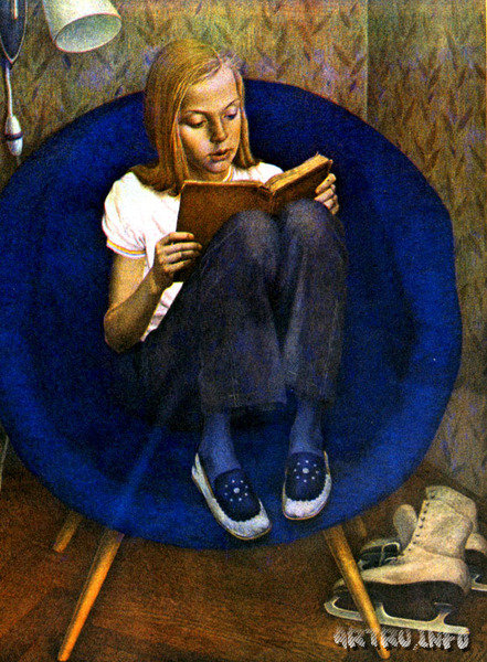 Девочка с книгой - портрет, живопись, дети - оригинал