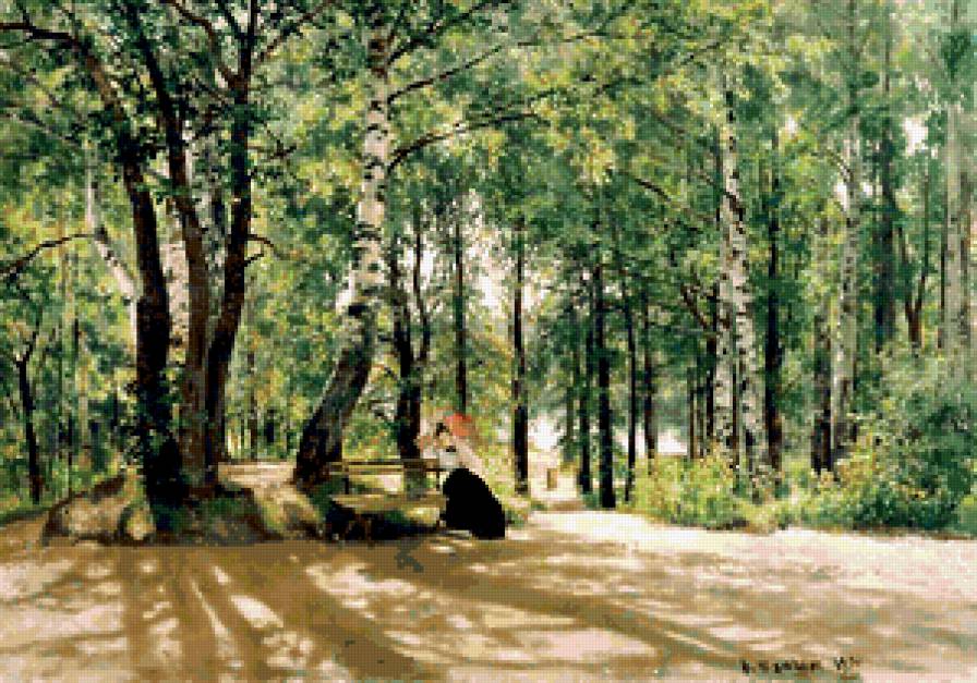 Шишкин И.И. Около дачи - природа, деревья, пейзаж, живопись - предпросмотр