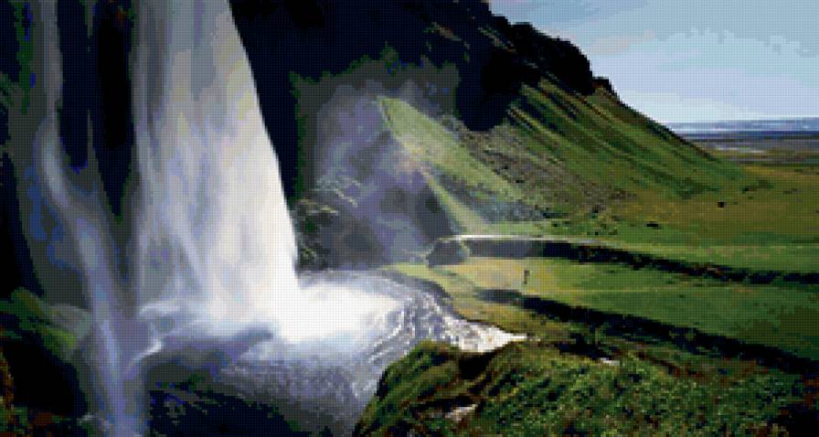 водопад Сельяландфосс - природа, пейзаж - предпросмотр