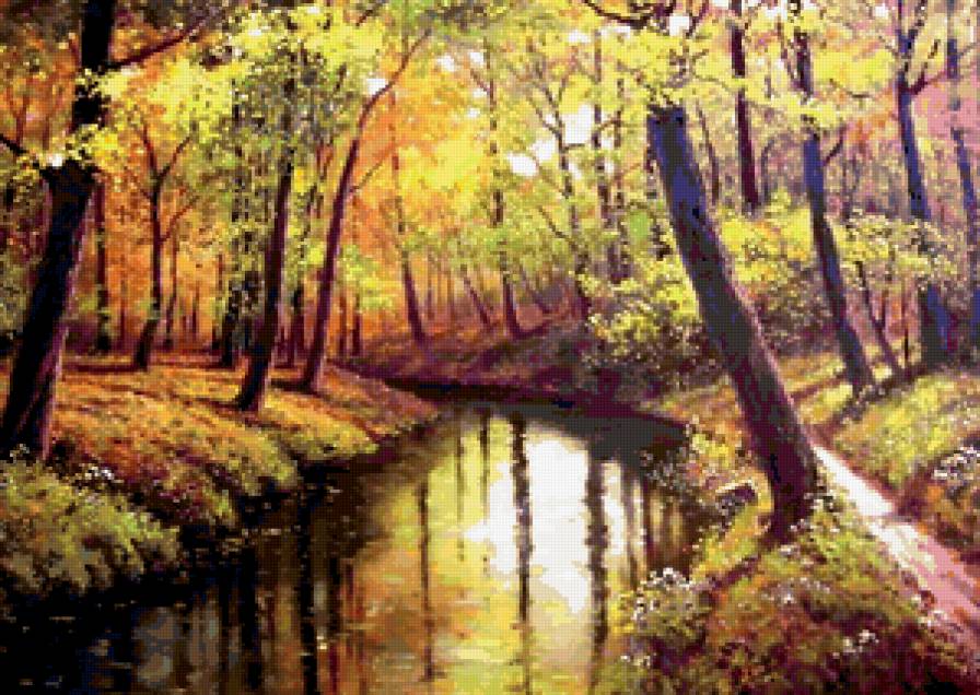 Осень - осень, река, пейзаж, лес - предпросмотр