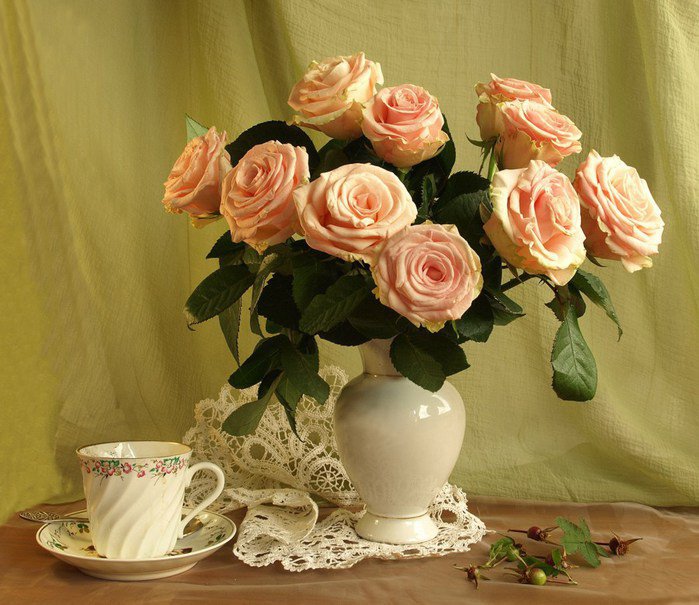 Букет роз - картина, живопись, цветы, натюрморт - оригинал