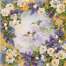 Оригинал схемы вышивки «цветы и птицы» (№411639)