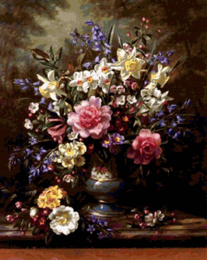 №412228 - живопись, букет, натюрморт, цветы, albert williams - предпросмотр