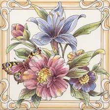 Оригинал схемы вышивки «Цветы и бабочки» (№412274)
