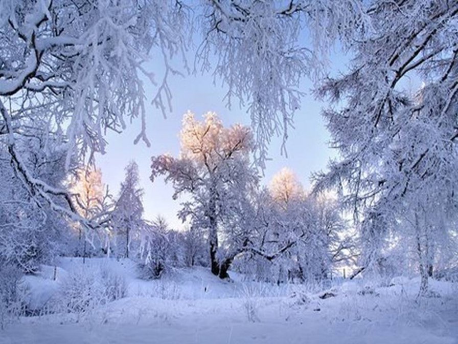 Зимний пейзаж - снег, зима - оригинал