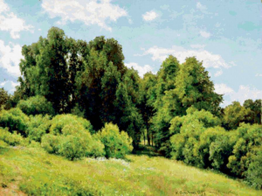 Шишкин И.И. Лесная поляна (Полянка) - пейзаж, живопись, деревья, природа - предпросмотр