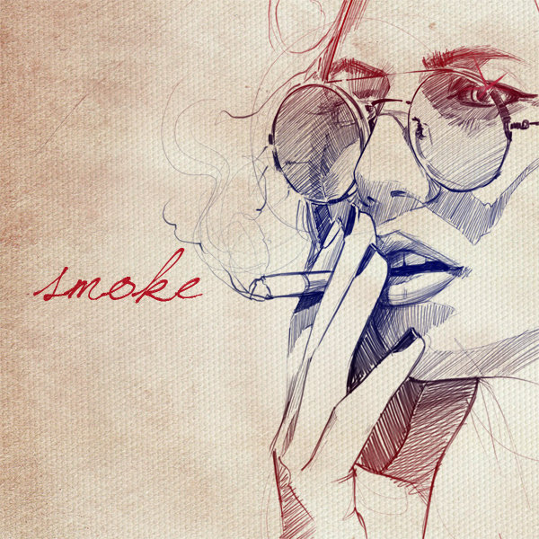 курение - девушка, курение - оригинал