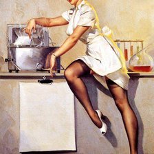 Оригинал схемы вышивки «девушка повар» (№413848)