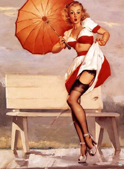 девушка с зонтом - оригинал
