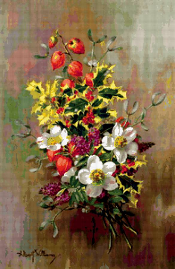№414274 - albert williams, цветы, живопись, натюрморт, букет - предпросмотр