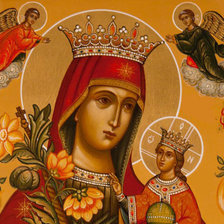 Оригинал схемы вышивки «Икона Пресвятой Богородицы - неувядаемый цвет» (№414404)