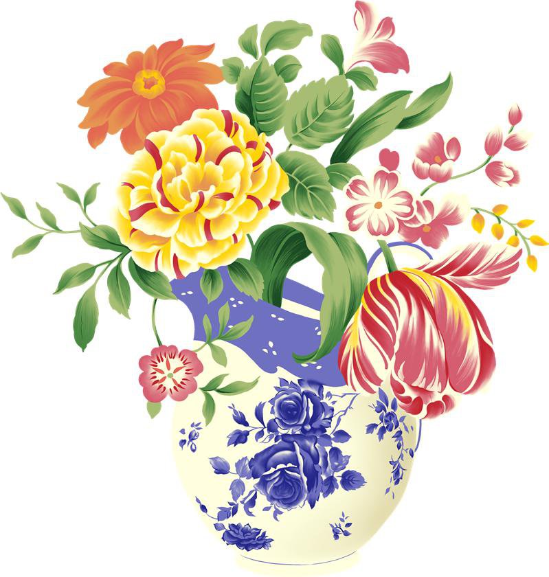 цветы в вазе - букет, натюрморт, цветок, картина, ваза - оригинал