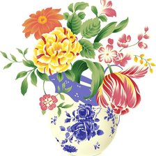 Оригинал схемы вышивки «цветы в вазе» (№414590)