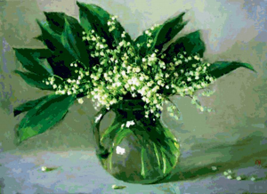 Ландыши - ваза, цветы, ландыш, натюрморт - предпросмотр
