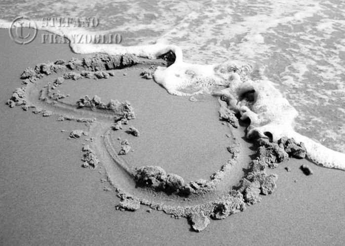 сердце на песке - песок, море, сердце - оригинал