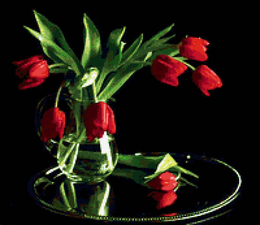 Красные тюльпаны - цветы, букет, тюльпаны - предпросмотр